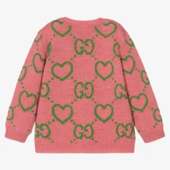 Gucci Girls Pink Wool GG Sweater New