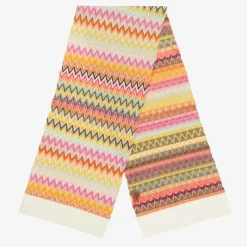Missoni Girls Pink Wool Knit Zigzag Scarf Hot