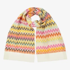 Missoni Girls Pink Wool Knit Zigzag Scarf Hot