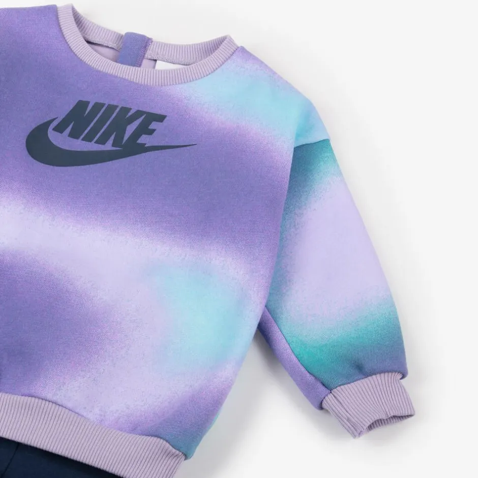 Nike Girls Purple & Blue Cotton Leggings Set Clearance