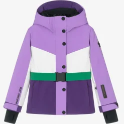 Moncler Enfant Girls Purple & White Corserey Ski Jacket Clearance