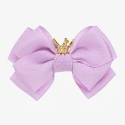 Angels Face Girls Purple Bow Hair Clip (11cm) Lilac Discount