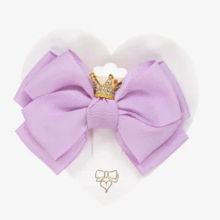 Angels Face Girls Purple Bow Hair Clip (11cm) Lilac Discount