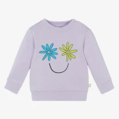Stella McCartney Kids Girls Purple Cotton Flower Sweatshirt Best