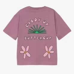 Stella McCartney Kids Girls Purple Cotton Horseshoe T-Shirt Online