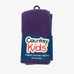 Country Kids Girls Purple Cotton Knitted Tights Hot