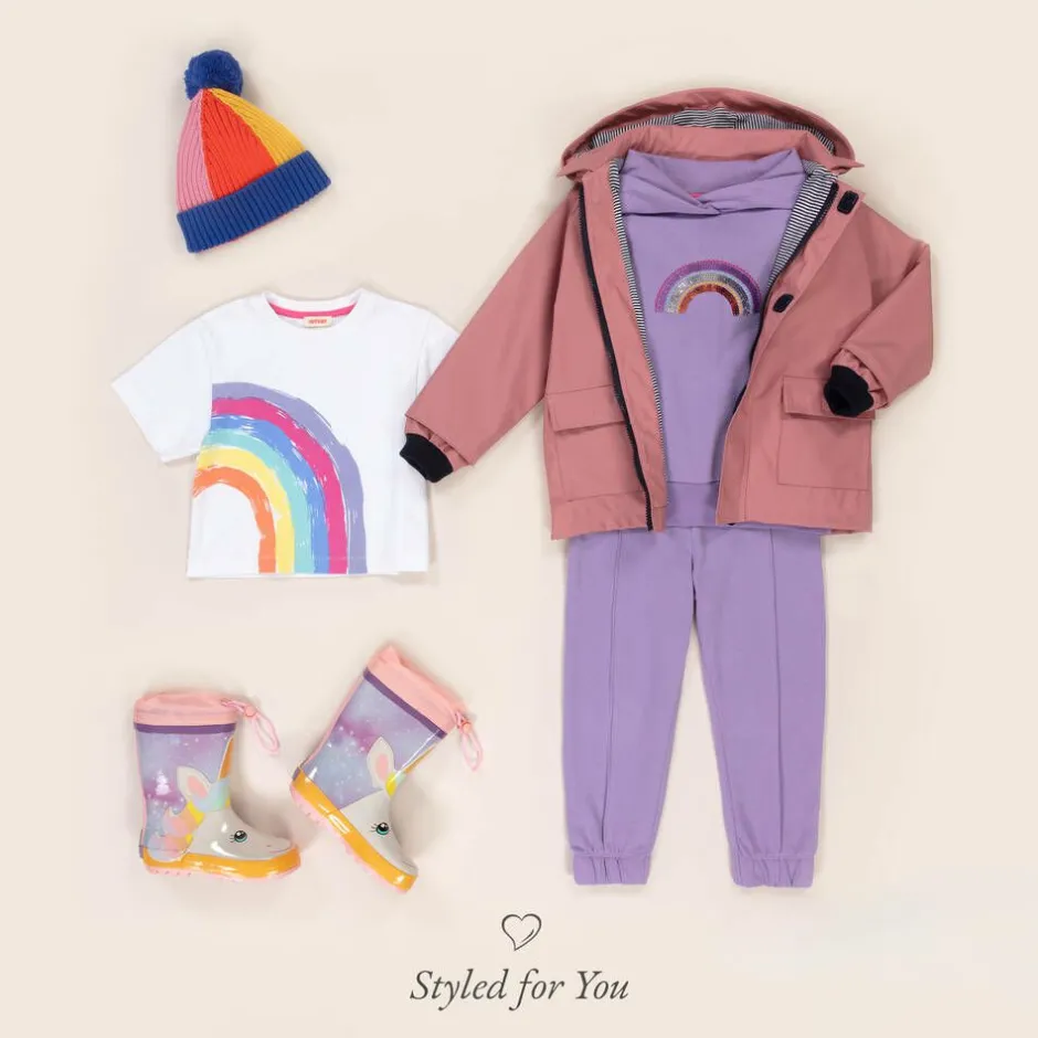 Joyday Girls Purple Cotton Sequin Rainbow Tracksuit Outlet