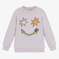 Stella McCartney Kids Girls Purple Cotton Smile Sweatshirt Best