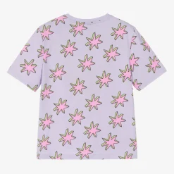 Stella McCartney Kids Girls Purple Cotton Star T-Shirt Hot