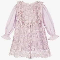 Tutu du Monde Girls Purple Guipure Floral Lace Dress Best
