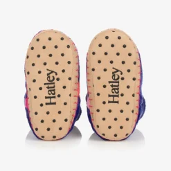 Hatley Girls Purple Heart Slippers