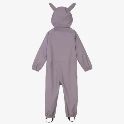 Roarsome Girls Purple Hop The Bunny Rainsuit Grey
