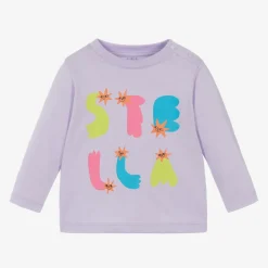 Stella McCartney Kids Girls Purple Organic Cotton Top New