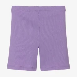 Mini Rodini Girls Purple Organic Cotton Ribbed Shorts Clearance