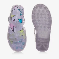 Mini Melissa Girls Purple Star Glitter Jelly Sandals Sale