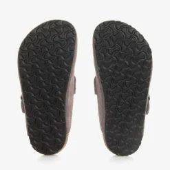 Birkenstock Girls Purple Suede Leather Clog Sandals New