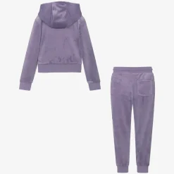 Juicy Couture Girls Purple Velour Tracksuit