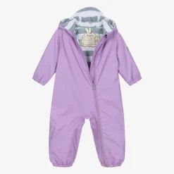 Little Blue House by Hatley Girls Purple Waterproof Rainsuit Hot