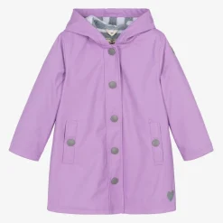 Little Blue House by Hatley Girls Purple Waterproof Raincoat New