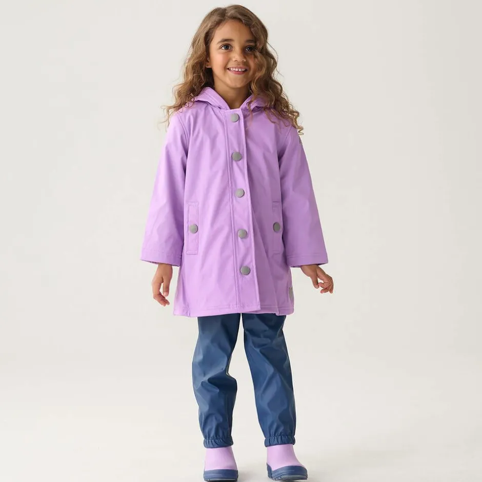 Little Blue House by Hatley Girls Purple Waterproof Raincoat New
