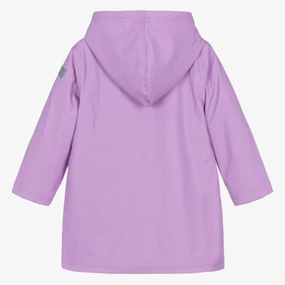 Little Blue House by Hatley Girls Purple Waterproof Raincoat New
