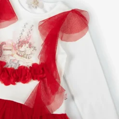 Caramelo Kids Girls Red & White Cotton Leggings Set Discount