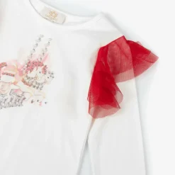 Caramelo Kids Girls Red & White Cotton Skirt Set Best