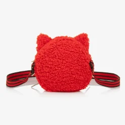 Mini Rodini Girls Red Bouclé Cat Bag (15cm)