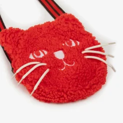 Mini Rodini Girls Red Bouclé Cat Bag (15cm)