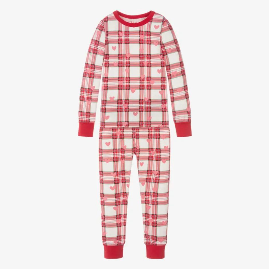 Hatley Girls Red Check Cotton Heart Pyjamas Online