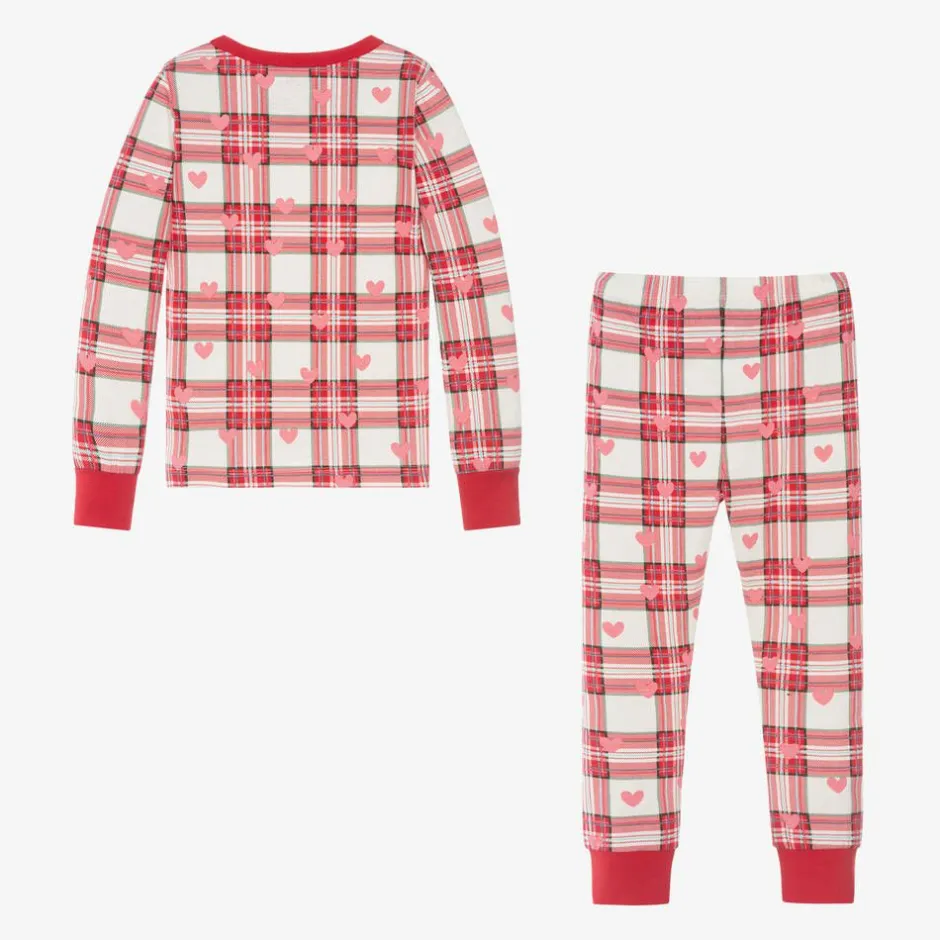 Hatley Girls Red Check Cotton Heart Pyjamas Online