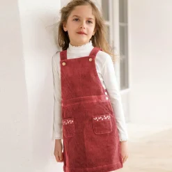 Tartine et Chocolat Girls Red Corduroy Pinafore Dress Sale