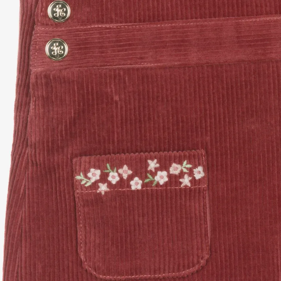 Tartine et Chocolat Girls Red Corduroy Pinafore Dress Sale