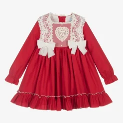 Abuela Tata Girls Red Cotton & Lace Dress Sale