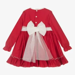 Abuela Tata Girls Red Cotton & Lace Dress Sale