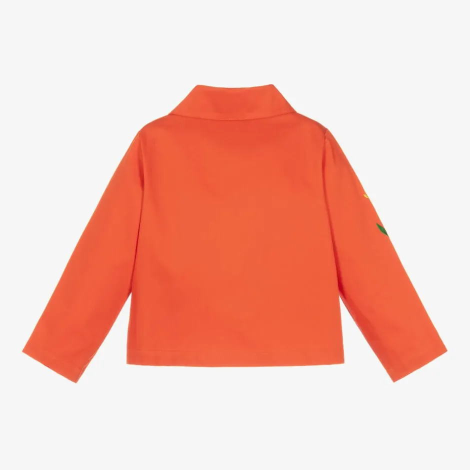 Mini Rodini Girls Red Cotton Embroidered Flower Jacket Discount