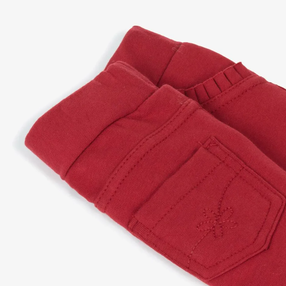 Mayoral Girls Red Cotton Jersey Trousers Hot