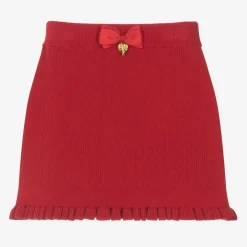 Angels Face Girls Cotton Knit Bow Skirt Red Best