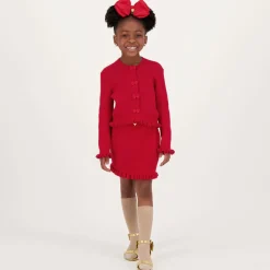 Angels Face Girls Cotton Knit Bow Skirt Red Best