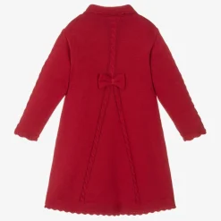 Sarah Louise Girls Red Cotton Knit Coat