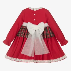 Abuela Tata Girls Red Cotton Tartan Dress Sale
