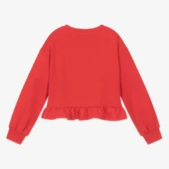 Moschino Kid-Teen Girls Red Cotton Teddy Bear Sweatshirt
