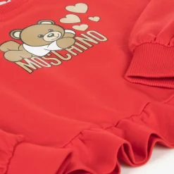 Moschino Kid-Teen Girls Red Cotton Teddy Bear Sweatshirt