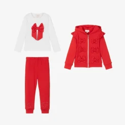 Caramelo Kids Girls Red Cotton Tracksuit Set Best