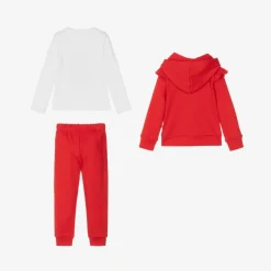Caramelo Kids Girls Red Cotton Tracksuit Set Best
