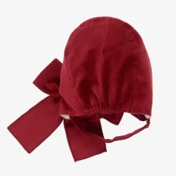 Phi Clothing Girls Red Cotton Velvet Bonnet Outlet