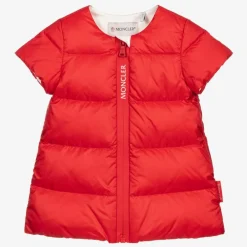 Moncler Enfant Girls Red Down Padded Dress Clearance