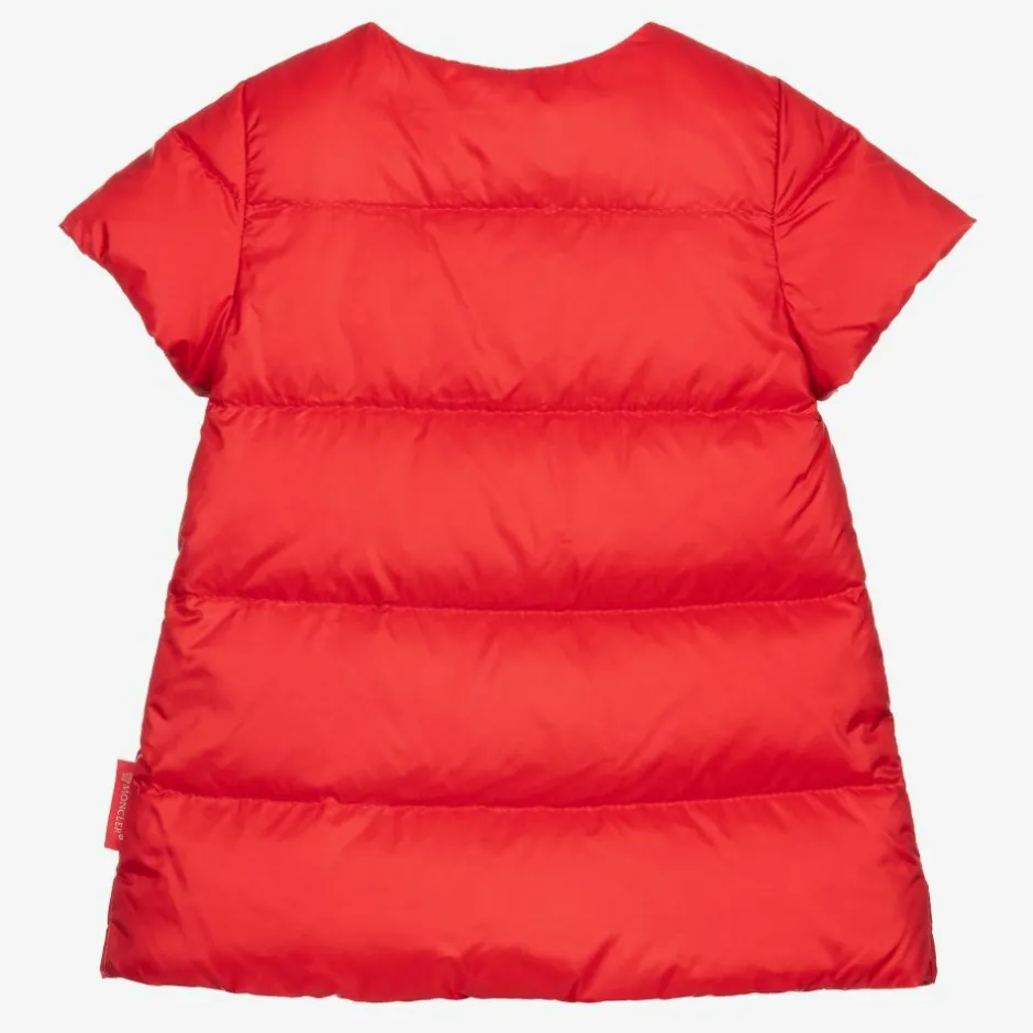 Moncler Enfant Girls Red Down Padded Dress Clearance