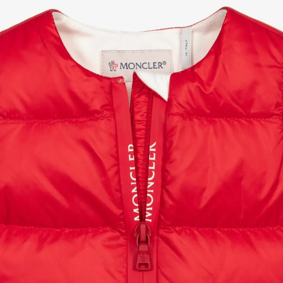 Moncler Enfant Girls Red Down Padded Dress Clearance