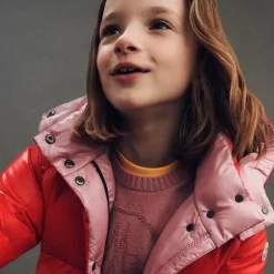 Moncler Enfant Girls Red Down Padded Parana Jacket Online